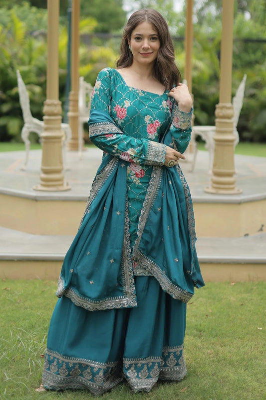 Rama Green Chinon Stitched Salwar Suit NCSS11111975