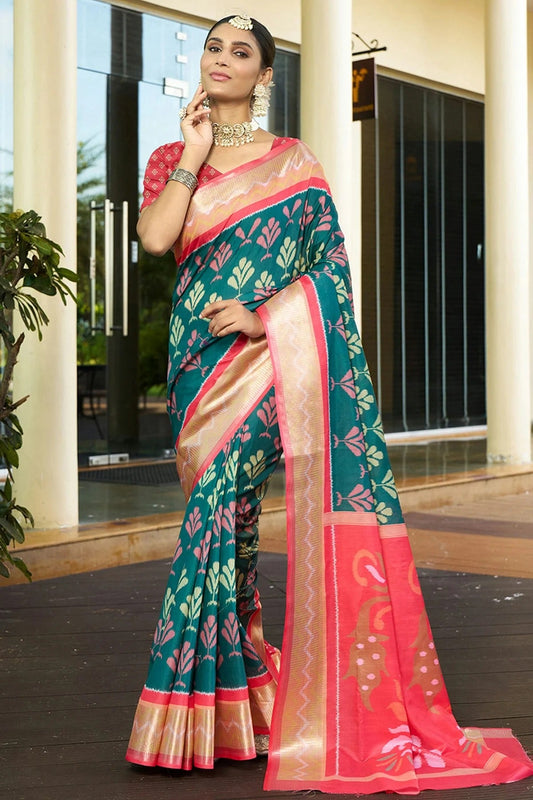 Rama Green Crepe Traditional Saree NCSD11111656