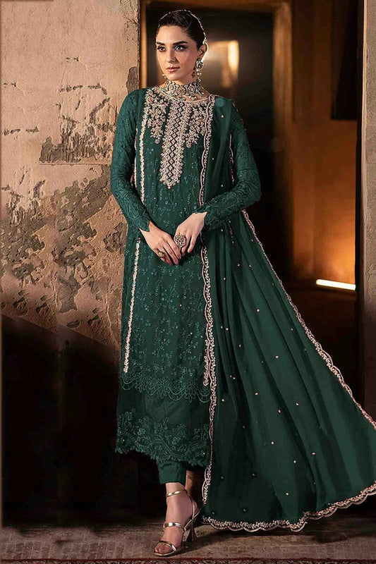 Rama Green Faux Georgette Pakistani Suit NCSM11410129