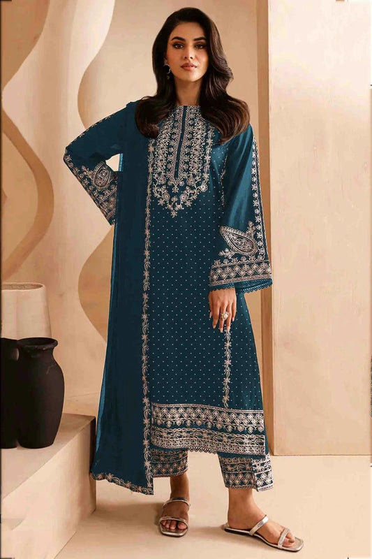 Rama Green Faux Georgette Pakistani Suit NCSM11410252