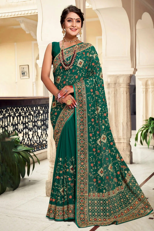 Rama Green Georgette Designer Saree NCLC11210303