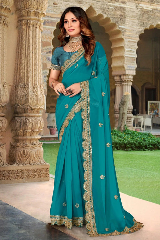 Rama Green Georgette Designer Saree NCLC11210407