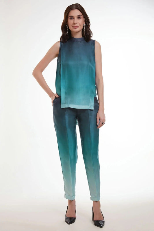 Rama Green Modal Satin Top and Bottom  NCTP10810157