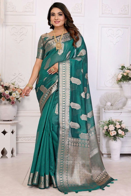 Rama Green Organza Traditional Saree NCSD11111087