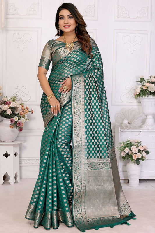 Rama Green Organza Traditional Saree NCSD11111097