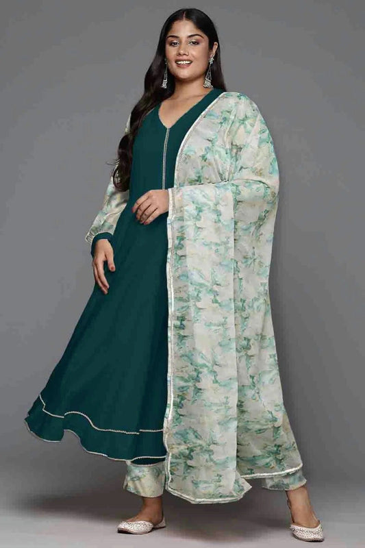 Rama Green Poly Crepe Stitched Pant Style Suit NCSS11110213