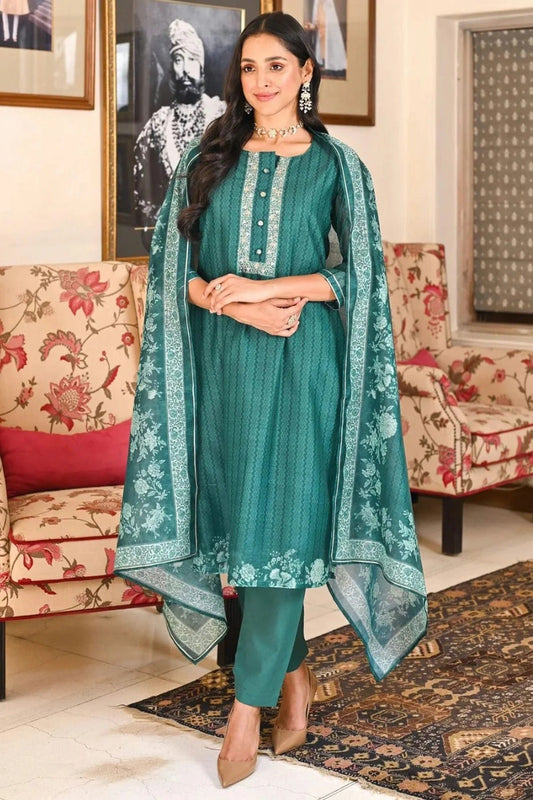 Rama Green Rayon Slub Stitched Suit NCSS11111440