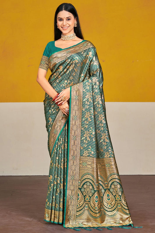 Rama Green Satin Silk Traditional Saree NCSD11010418