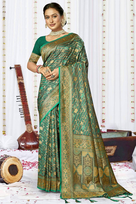 Rama Green Satin Silk Traditional Saree NCSD11010445