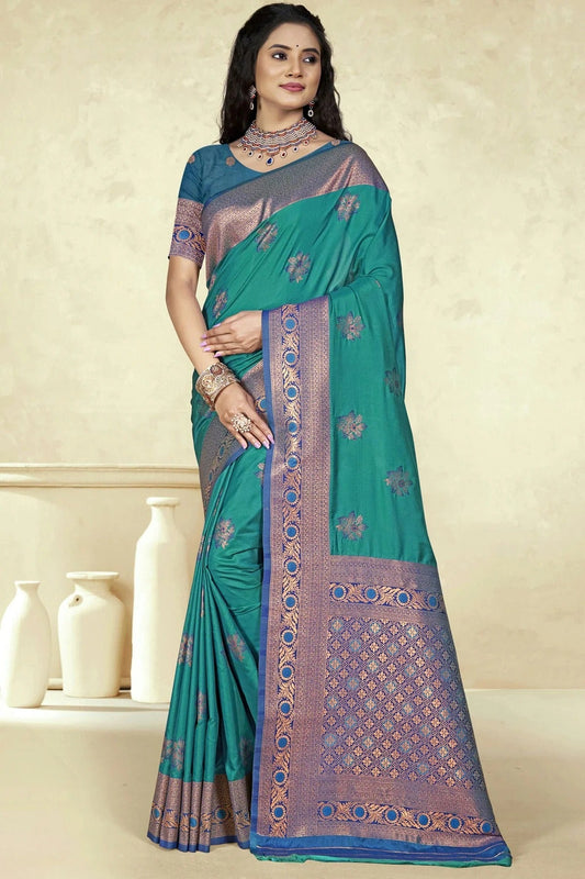 Rama Green Silk Woven Traditional Saree NCSD11010247
