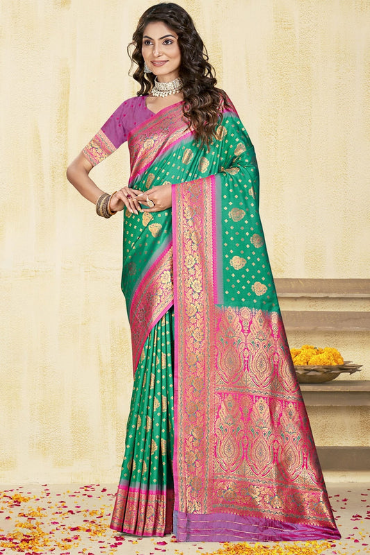 Rama Green Silk Woven Traditional Saree NCSD11010352