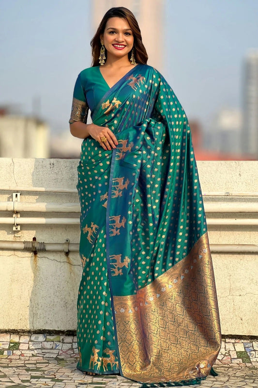 Rama Green Soft Silk Traditional Saree NCSD11111144