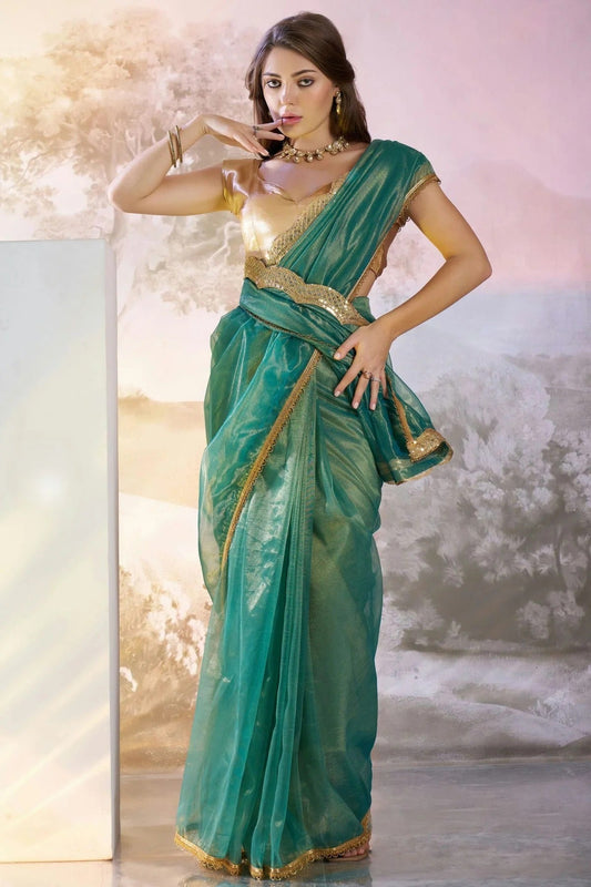 Rama Green Twill Net Saree NCSD11111068