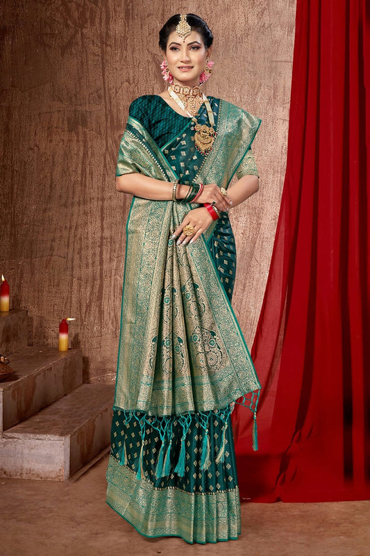 Rama Green Woven Banarasi Silk Saree NCSD11010528