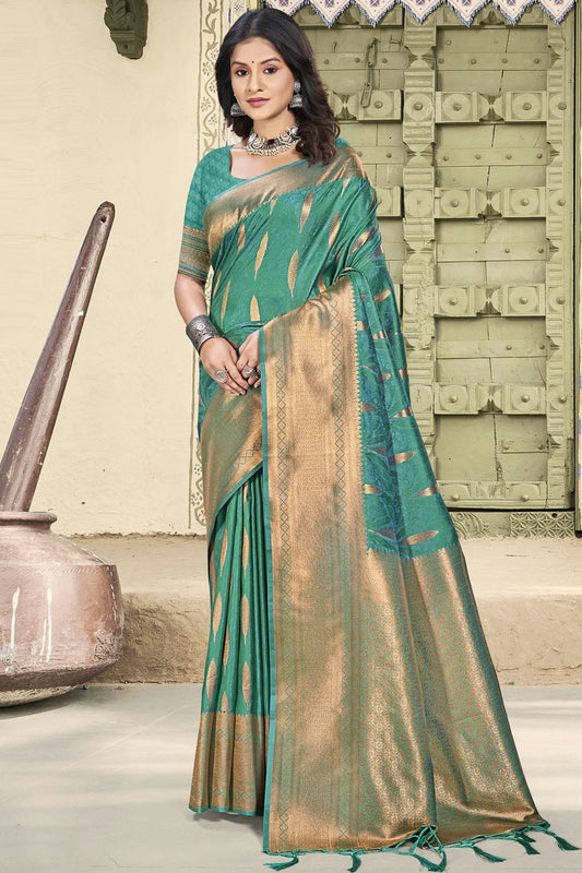 Rama Green Woven Silk Traditional Saree NCSD11010154