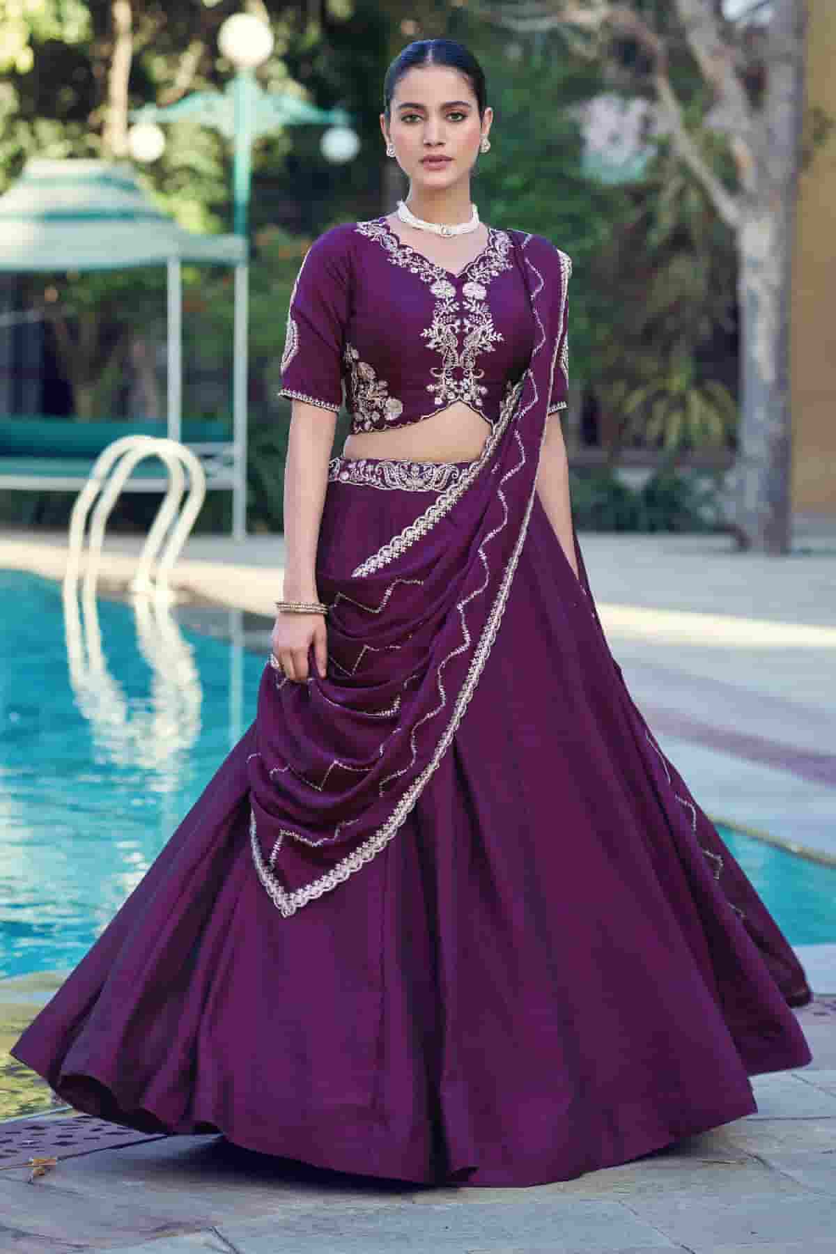 Rangoli Crush Embroidery Sequins Work Lehenga Choli In Purple Colour NCLD1300036