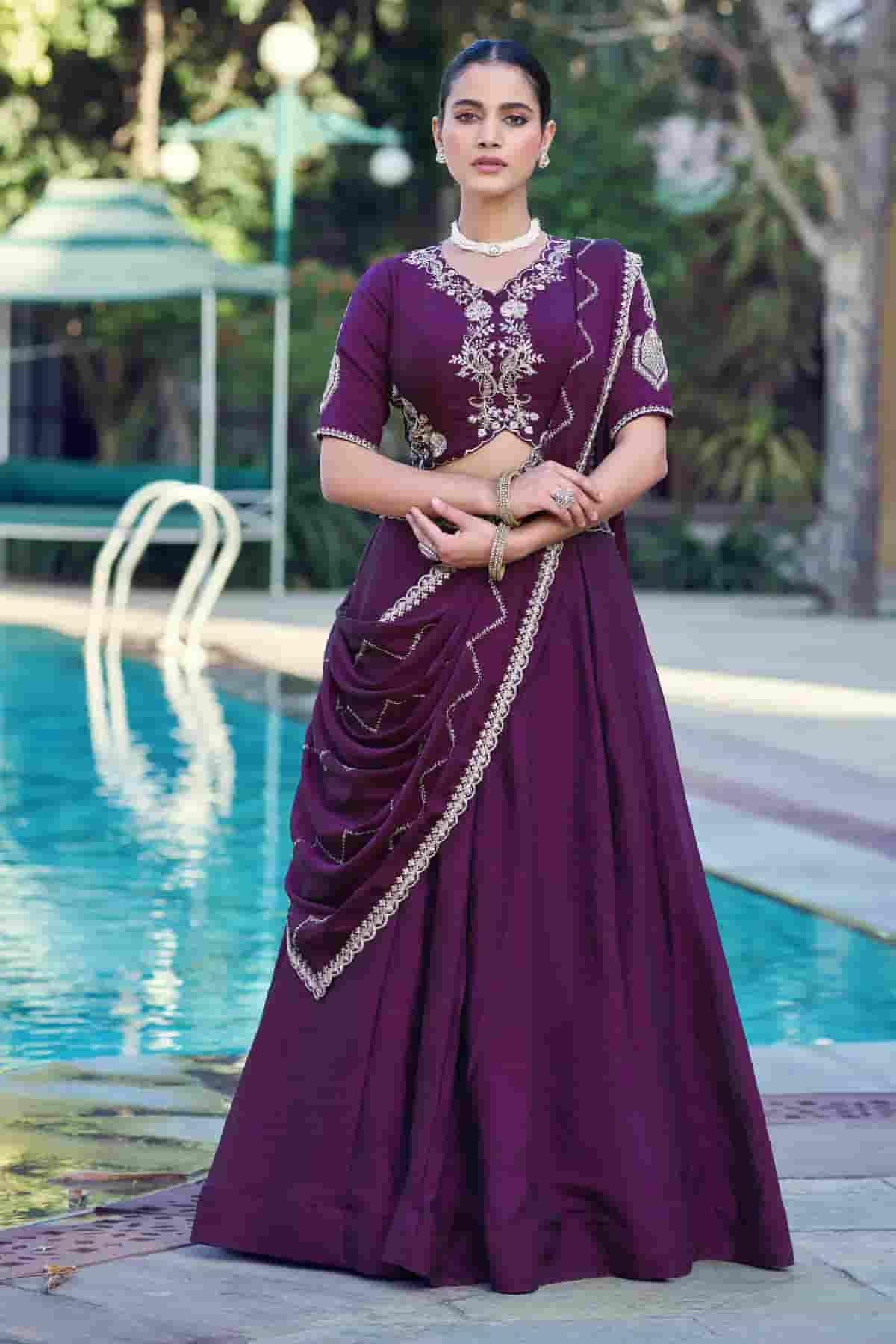 Rangoli Crush Embroidery Sequins Work Lehenga Choli In Purple Colour NCLD1300036