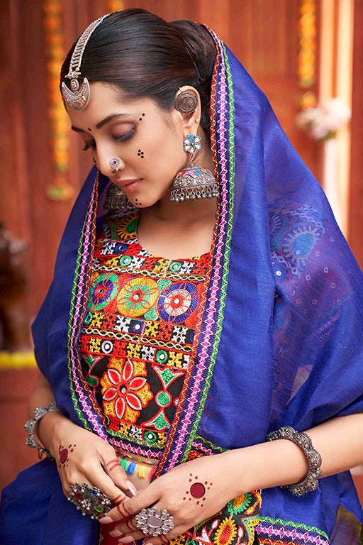 Rani Pink Cotton Silk Navratri Lehenga Choli NCLC12410130