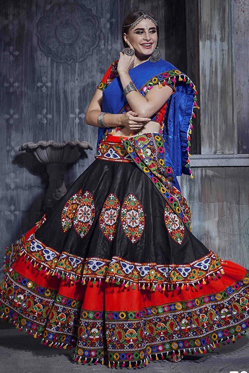 Red And Black Art Silk Navratri Lehenga Choli NCLC12410107