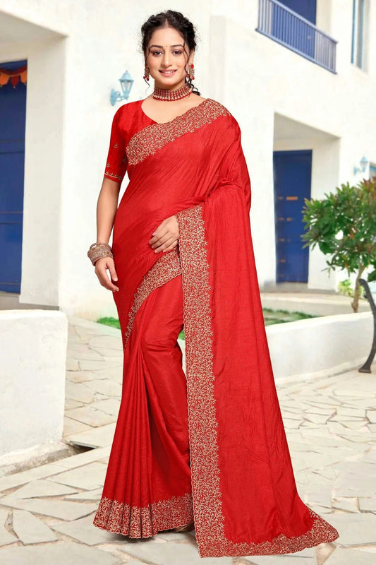 Red Art Silk Designer Saree NCSD11210265