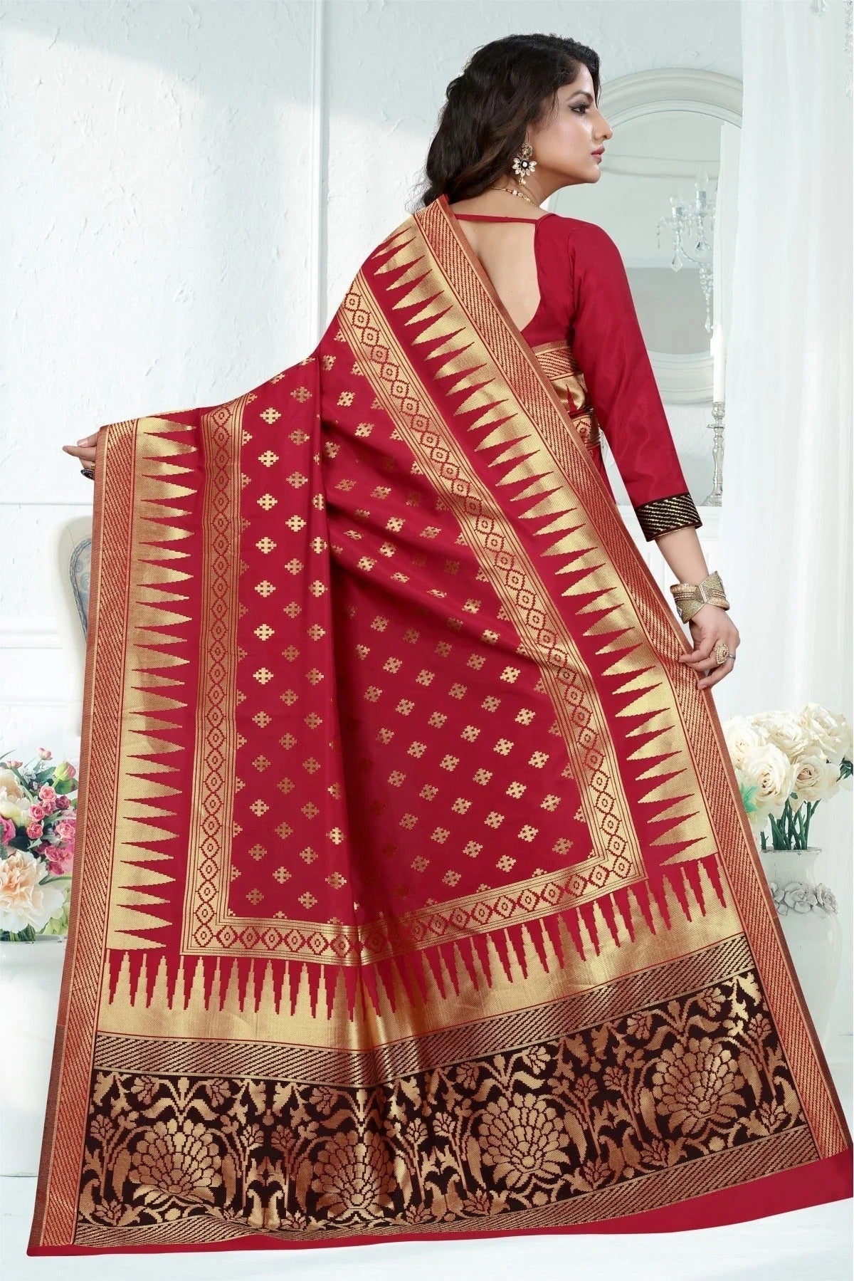 Red Banarasi Art Silk Woven Saree NCSD11210794