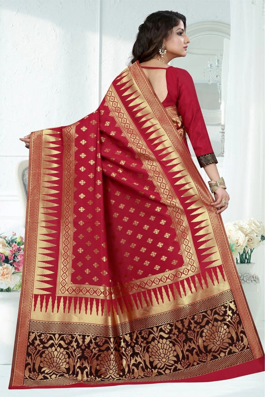 Red Banarasi Art Silk Woven Saree NCSD11210794
