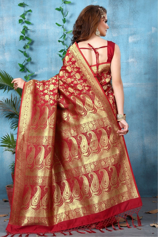 Red Banarasi Art Silk Woven Saree NCSD11210807