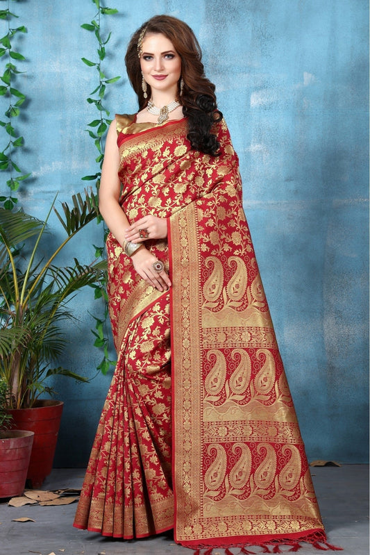 Red Banarasi Art Silk Woven Saree NCSD11210807