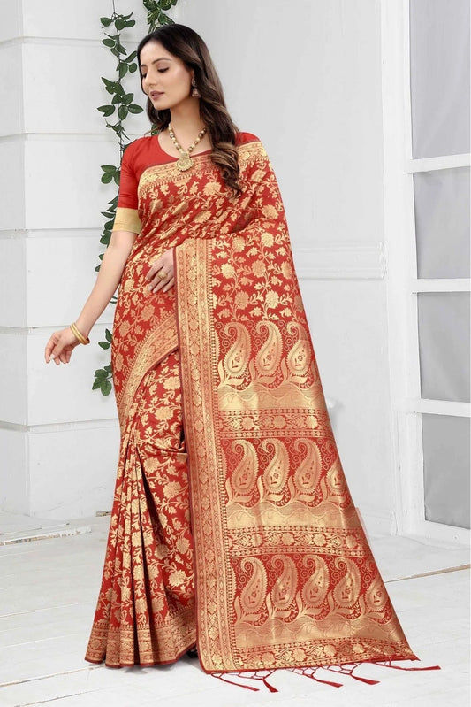 Red Banarasi Art Silk Woven Saree NCSD11210838
