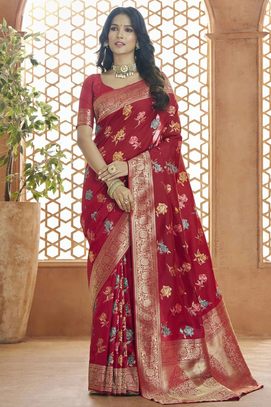 Red Banarasi Silk Traditional Saree NCSD11112237