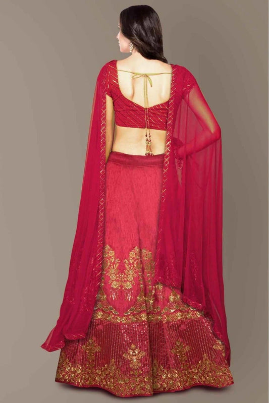 Red Banglory Silk Lehenga Choli NCLC10110279