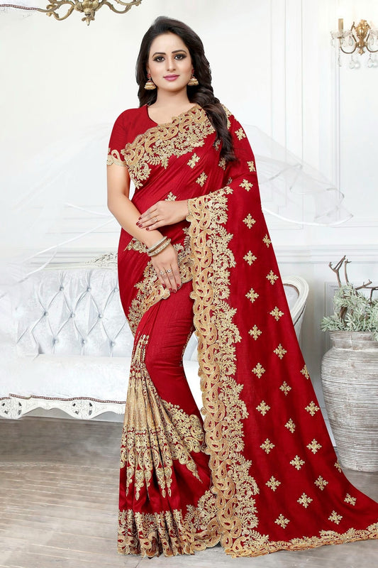Red Cherry Silk Designer Saree NCLC11210352