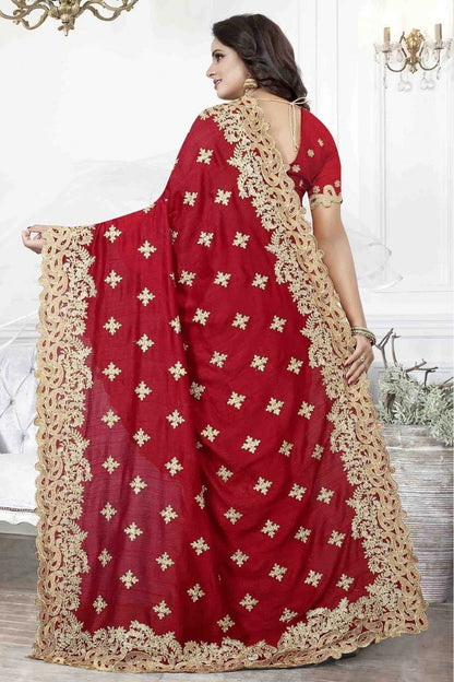 Red Cherry Silk Designer Saree NCSD11210634