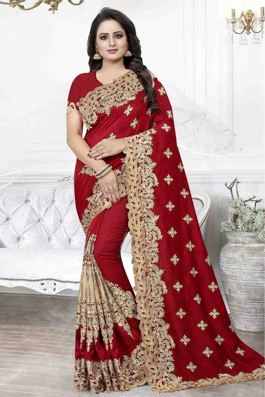 Red Cherry Silk Designer Saree NCSD11210634