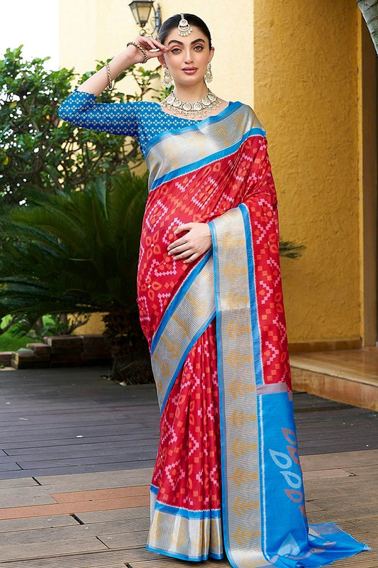 Red Crepe Traditional Saree NCSD11111658