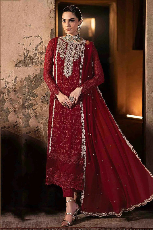 Red Faux Georgette Pakistani Suit NCSM11410134