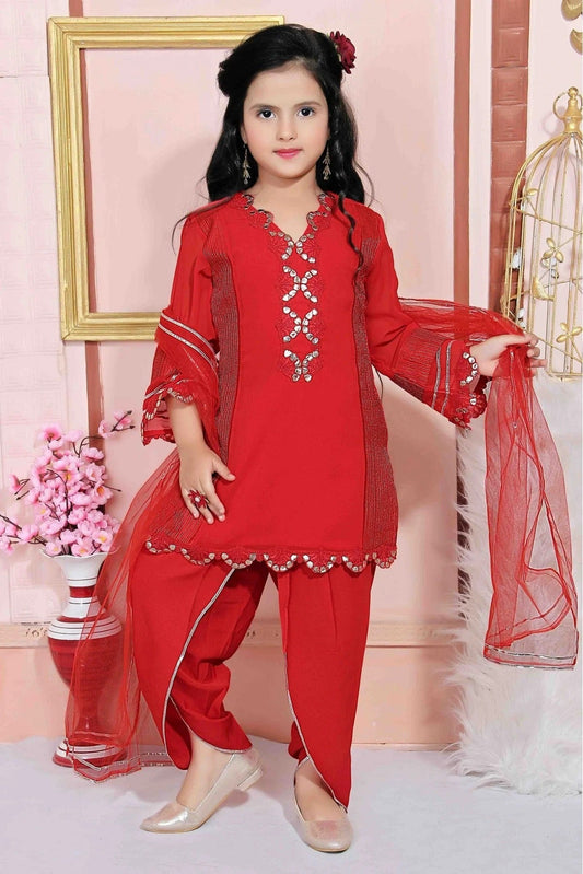 Red Faux Georgette Party Wear Patiala Suit NCGW10710807
