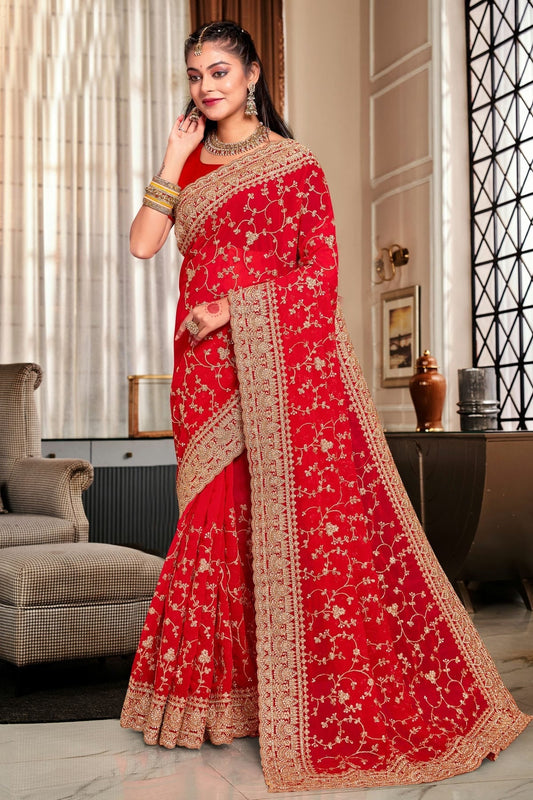 Red Georgette Designer Saree NCLC11210288