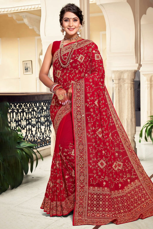Red Georgette Designer Saree NCLC11210307