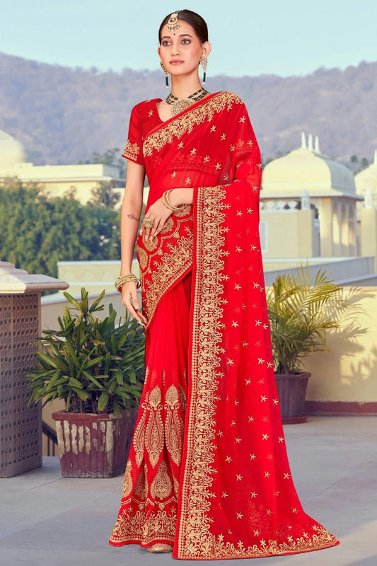 Red Georgette Designer Saree NCLC11210437