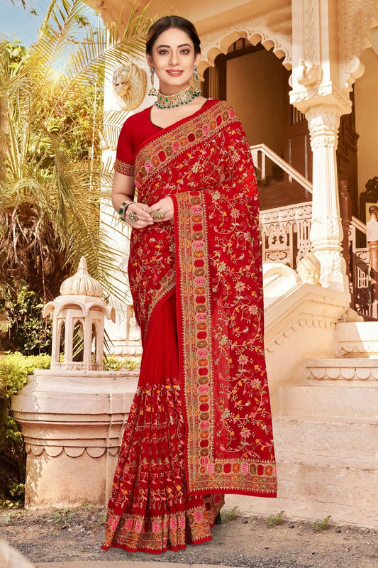 Red Georgette Designer Saree NCLC11210495