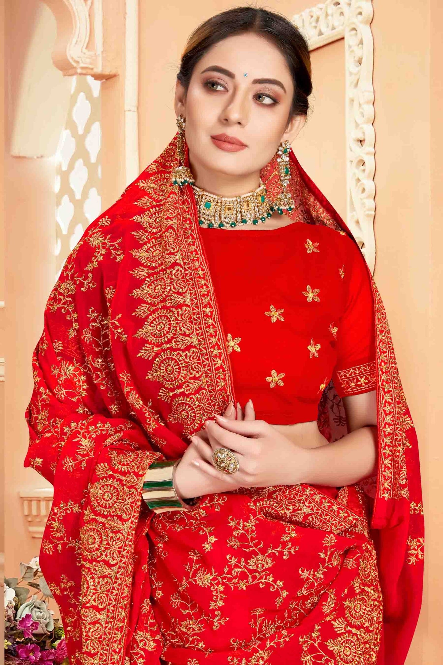Red Georgette Designer Saree NCSD10910749