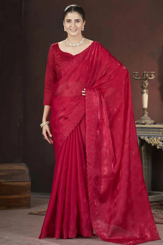 Red Jimmy Choo Designer Saree NCSD11111204