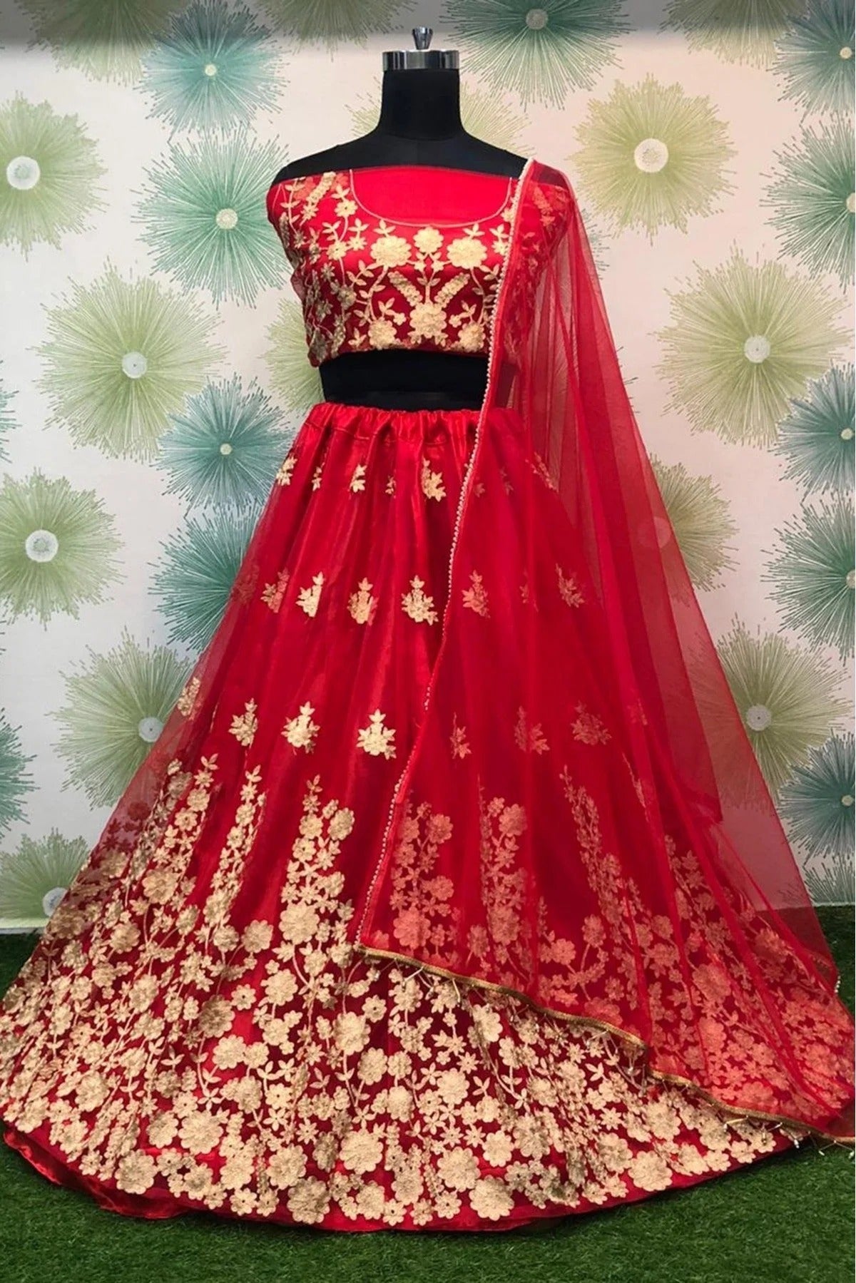 Red Net Lehenga Choli NCLC10210117