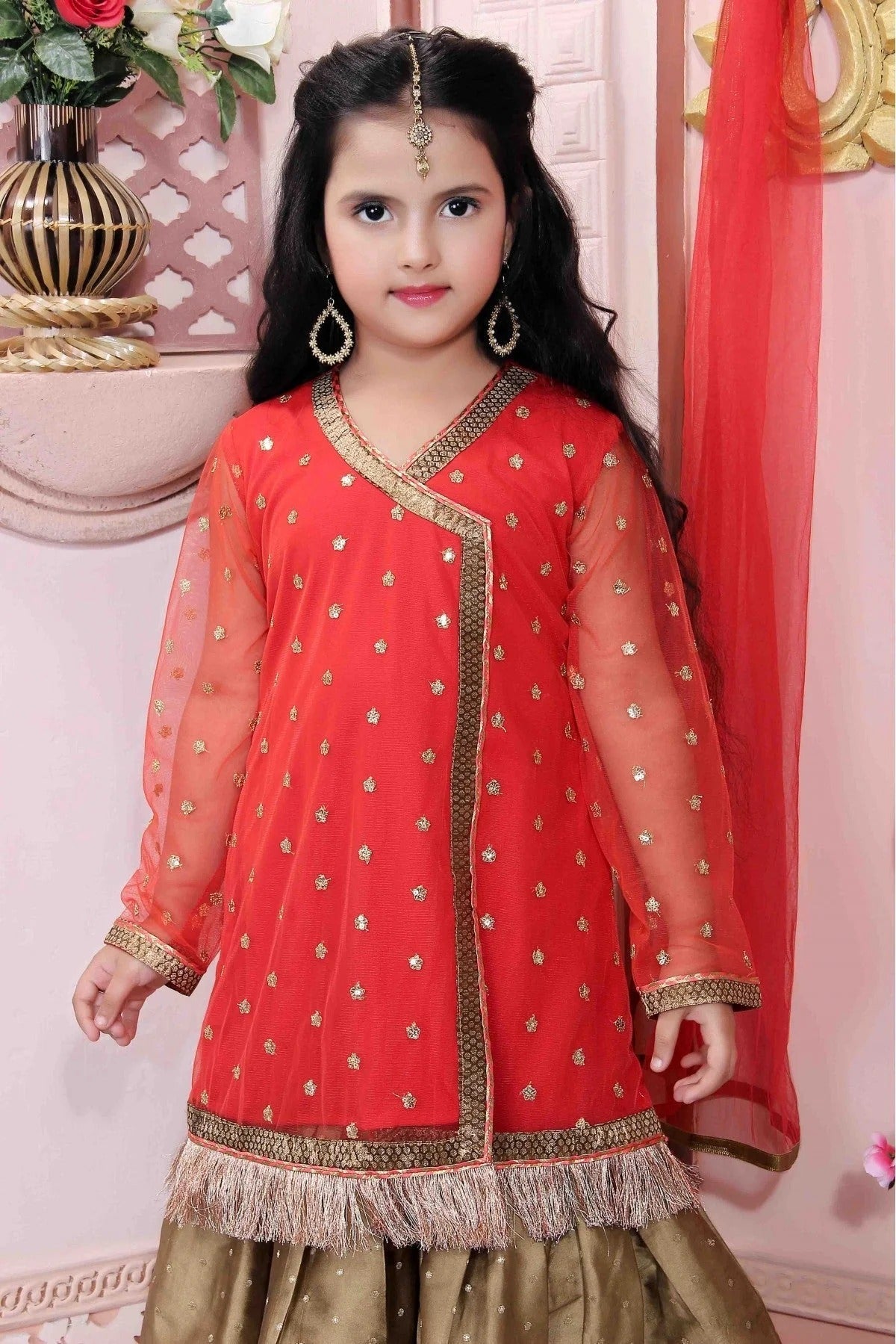 Red Net Party Wear Sharara Suit NCGW10710769