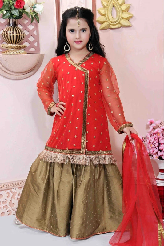 Red Net Party Wear Sharara Suit NCGW10710769