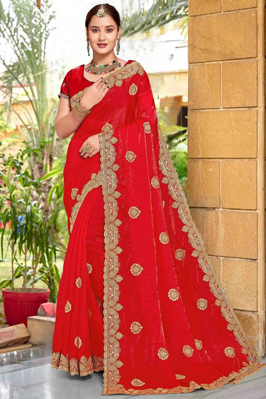 Red Silk Designer Saree NCSD11210182