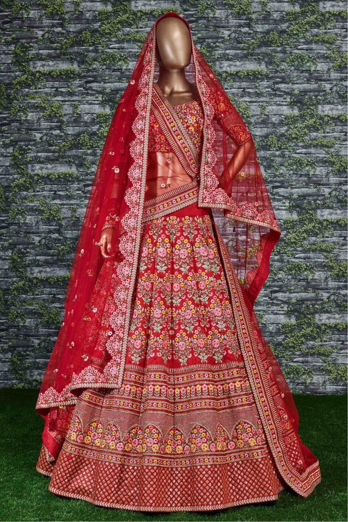 Red Silk Lehenga Choli NCLC10110262