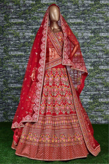 Red Silk Lehenga Choli NCLC10110262