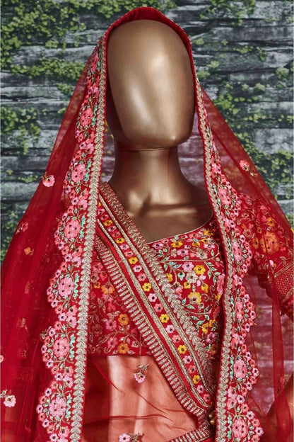 Red Silk Lehenga Choli NCLC10110262